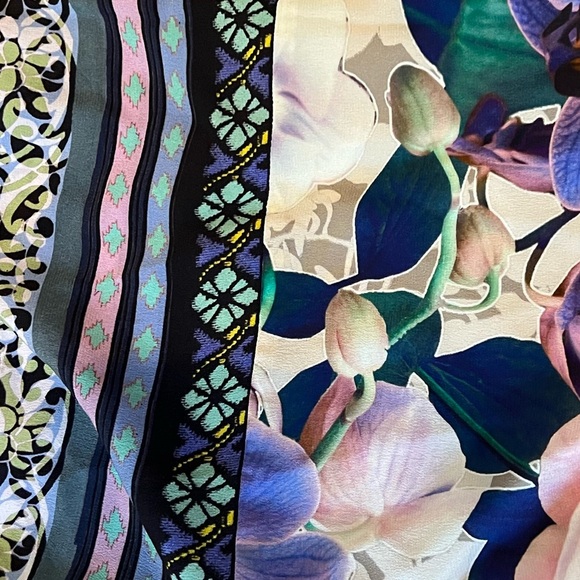 Hale Bob Orchid Print Silk Wrap Blouse - XL - NWT - Picture 11 of 12